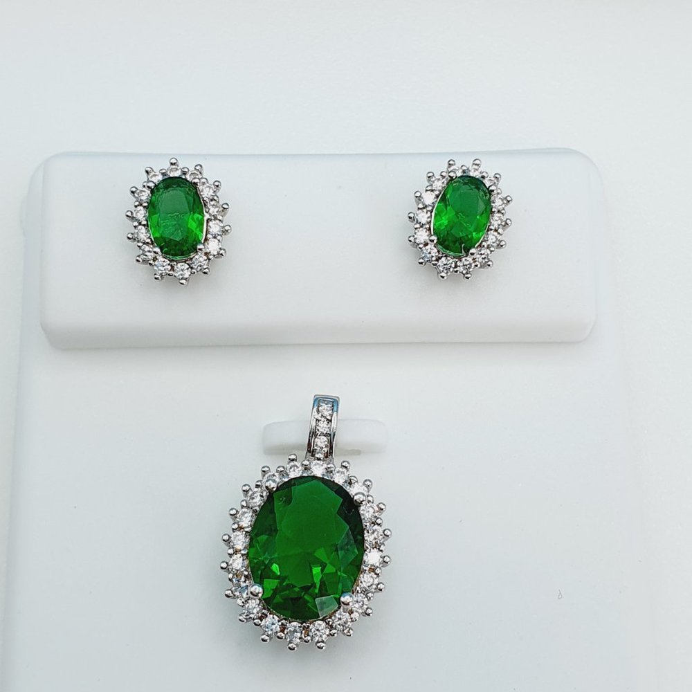 "925 Sterling Silver Cubic Zircon Jewelry Set, UU1P7A7058 - Picture 5 of 8